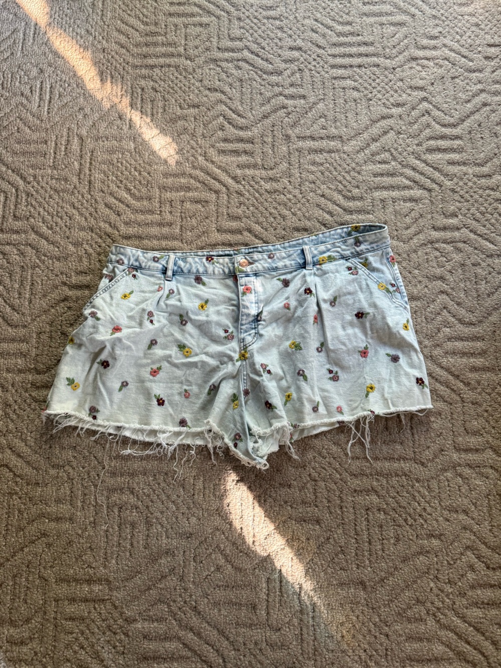 Wild Fable Embroidered Distressed Jean Shorts